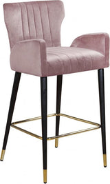 Meridian Furniture - Luxe Velvet Counter Stool Set Of 2 In Pink - 792Pink-C