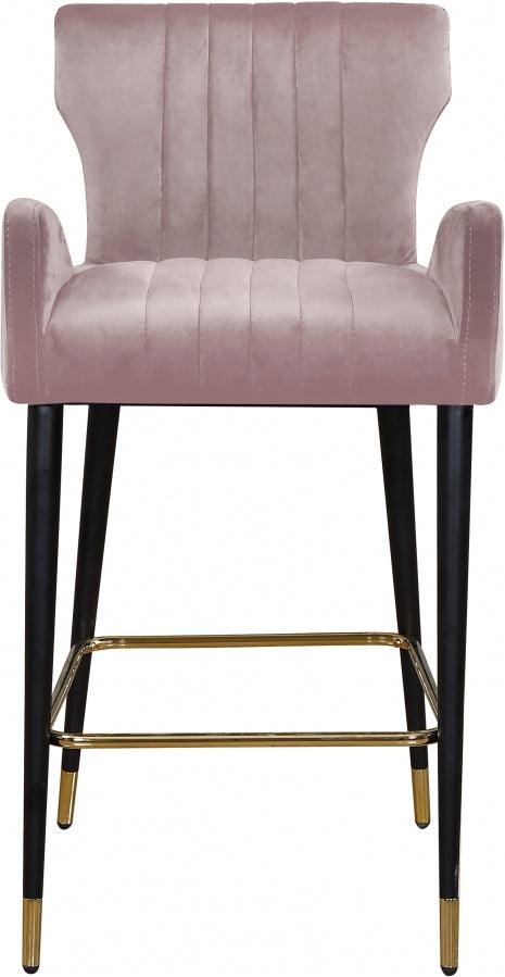 Meridian Furniture - Luxe Velvet Counter Stool Set Of 2 In Pink - 792Pink-C