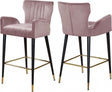 Luxe Velvet Counter Stool Set Of 2 In Pink - 792Pink-C | Meridian