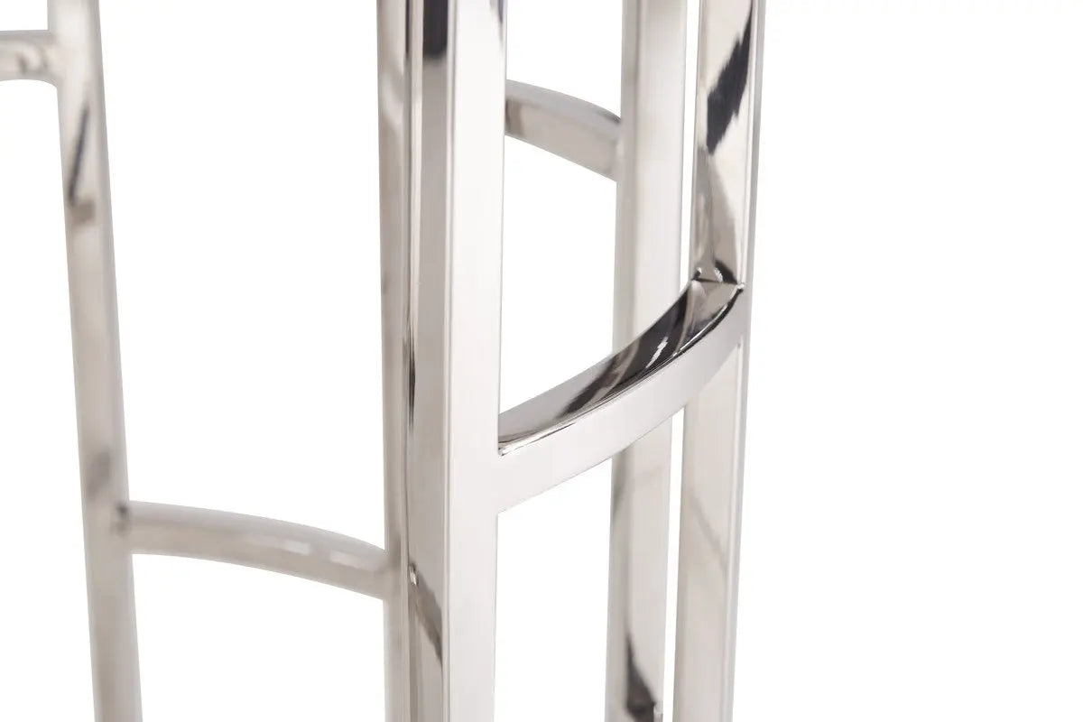 Vig Furniture - Modrest Silvan Modern Marble & Stainless Steel End Table - Vghb228B-Mbl