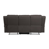 Chocolate Color Microfiber Upholstered 1pc Double Reclining Sofa Transitional Living Room Furniture - Home Elegance USA