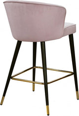 Cassie Velvet Counter Stool Set Of 2 In Pink - 793Pink - C | Meridian | Home Elegance USA