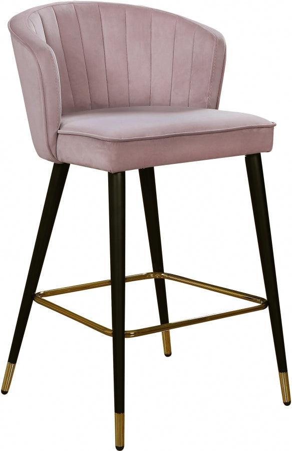 Meridian Furniture - Cassie Velvet Counter Stool Set Of 2 In Pink - 793Pink-C