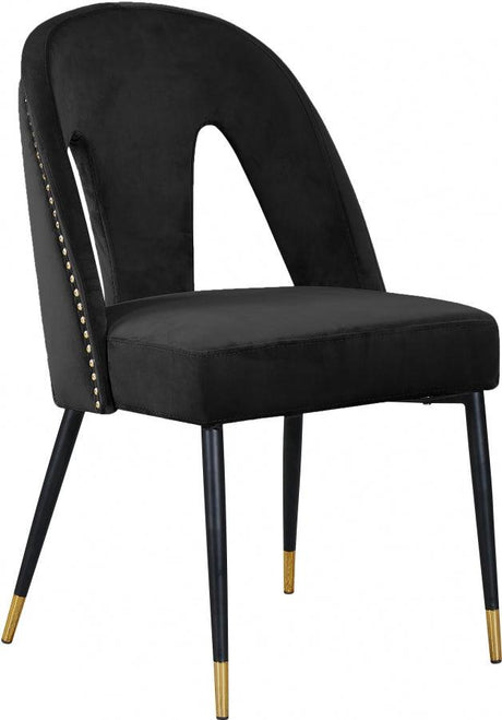 Meridian Furniture - Akoya Velvet Dining Chair Set Of 2 In Black - 794Black-C