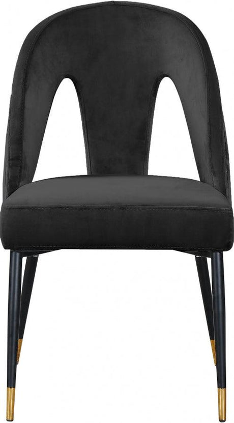 Meridian Furniture - Akoya Velvet Dining Chair Set Of 2 In Black - 794Black-C