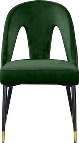 Akoya Velvet Dining Chair Set Of 2 In Green - 794Green - C | Meridian | Home Elegance USA