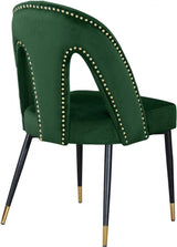 Akoya Velvet Dining Chair Set Of 2 In Green - 794Green - C | Meridian | Home Elegance USA