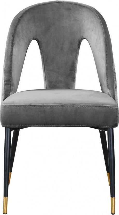 Meridian Furniture - Akoya Velvet Dining Chair Set Of 2 In Grey - 794Grey-C