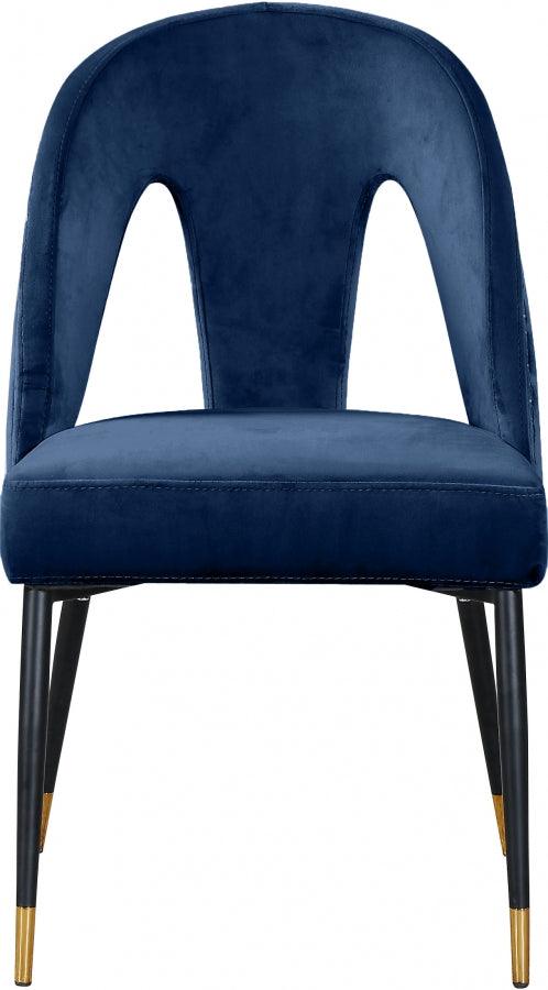 Akoya Velvet Dining Chair Set Of 2 In Navy - 794Navy - C | Meridian | Home Elegance USA