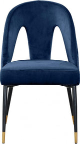 Akoya Velvet Dining Chair Set Of 2 In Navy - 794Navy - C | Meridian | Home Elegance USA