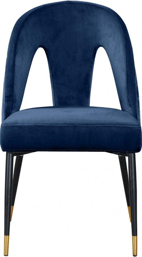 Meridian Furniture - Akoya Velvet Dining Chair Set Of 2 In Navy - 794Navy-C