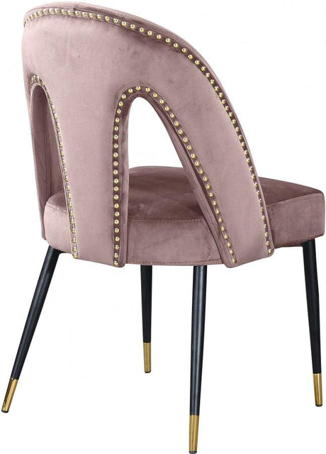 Meridian Furniture - Akoya Velvet Dining Chair Set Of 2 In Pink - 794Pink-C