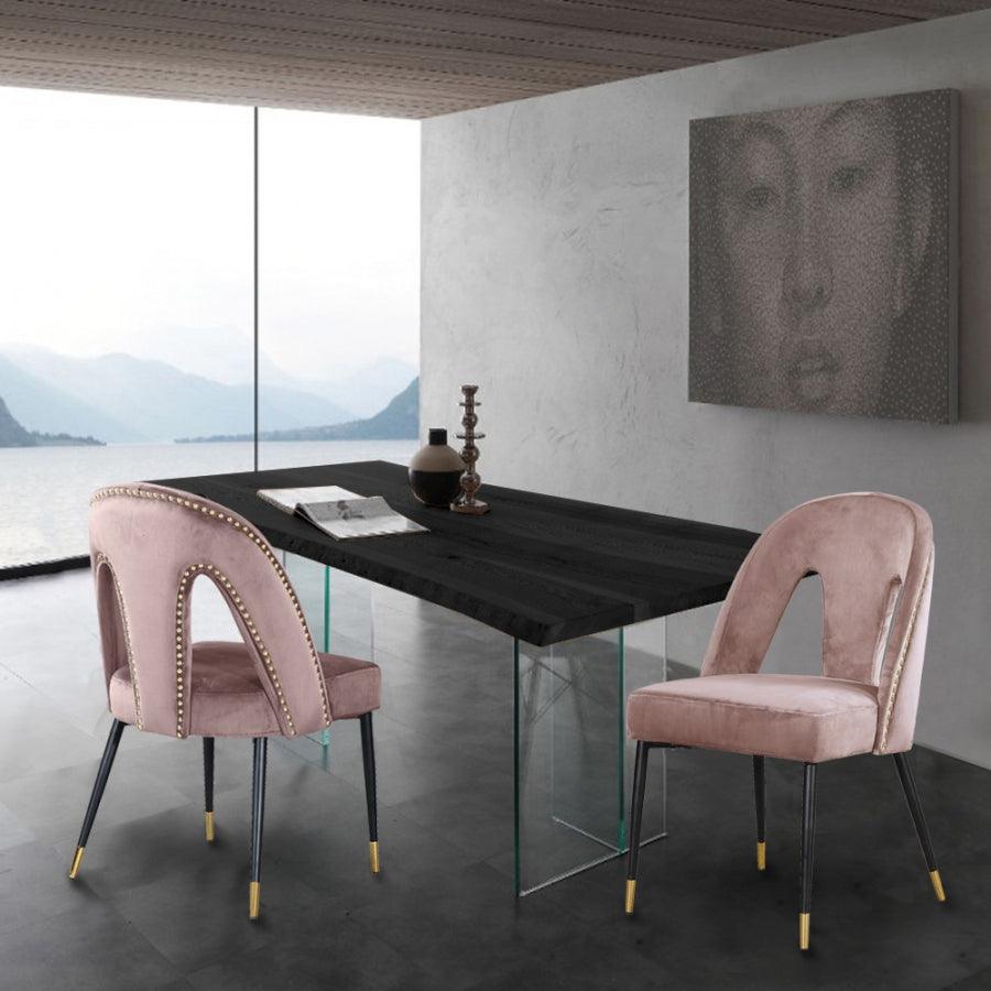 Meridian Furniture - Akoya Velvet Dining Chair Set Of 2 In Pink - 794Pink-C