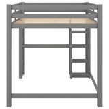 Full Size Loft Bed with Built-in Desk and Shelves,Gray - Home Elegance USA