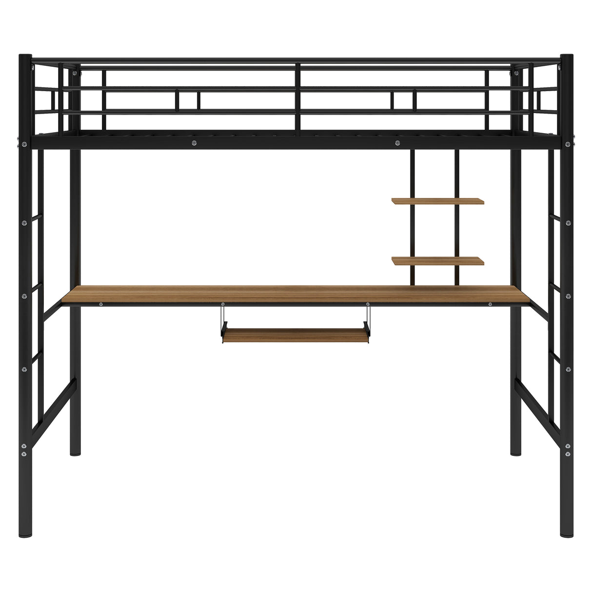 Loft Bed with Desk and Shelf , Space Saving Design,Twin（OLD SKU:MF193081AAB） - Home Elegance USA