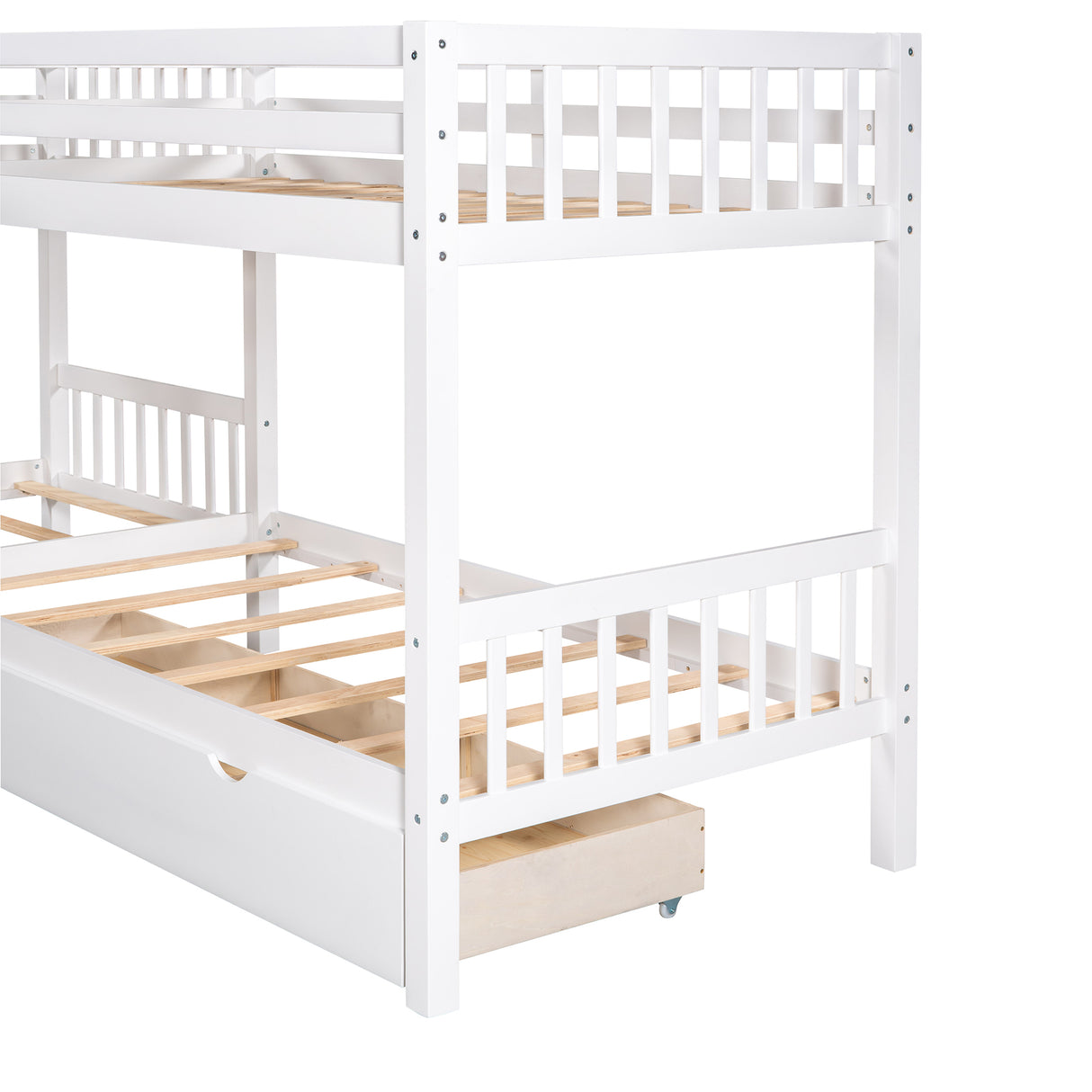 Twin L-Shaped Bunk bed with Drawers-Gray(OLD SKU :LP000038AAK) - Home Elegance USA