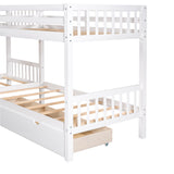 Twin L-Shaped Bunk bed with Drawers-Gray(OLD SKU :LP000038AAK) - Home Elegance USA