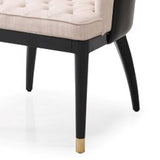 Modrest Nara Glam Beige Fabric, Black Bonded Leather and Champagne Gold Dining Chair - Home Elegance USA