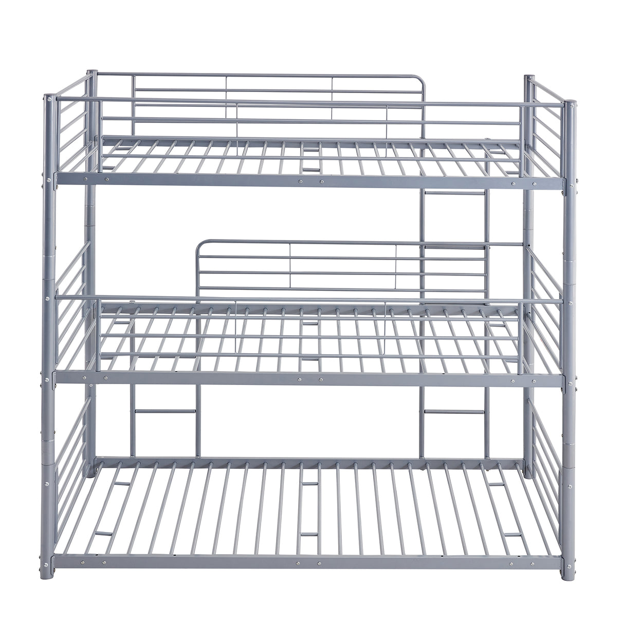 Twin-Twin-Twin Triple Bed with Built-in Ladder, Divided into Three Separate Beds,Gray(OLD SKU:LP000097AAE) - Home Elegance USA