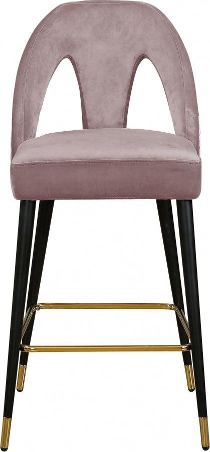 Meridian Furniture - Akoya Velvet Counter Stool Set Of 2 In Pink - 795Pink-C