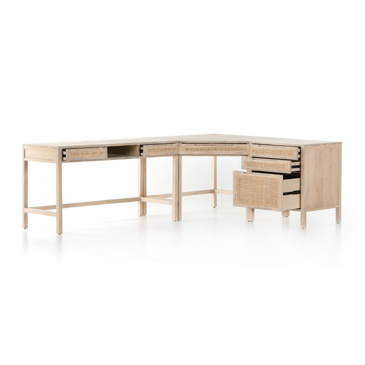 Four Hands Clarita Desk System With Filing Cabinet