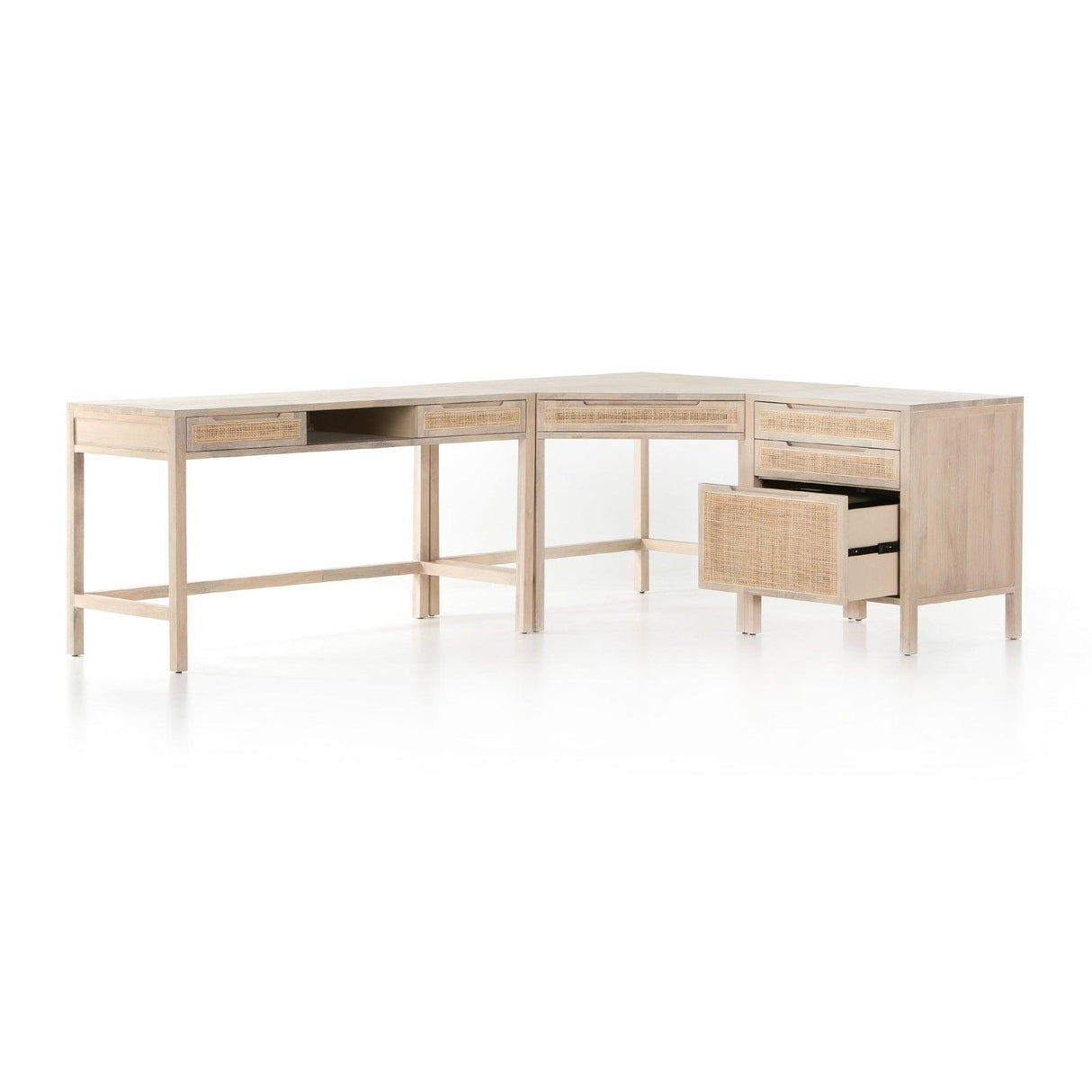 Four Hands Clarita Desk System With Filing Cabinet