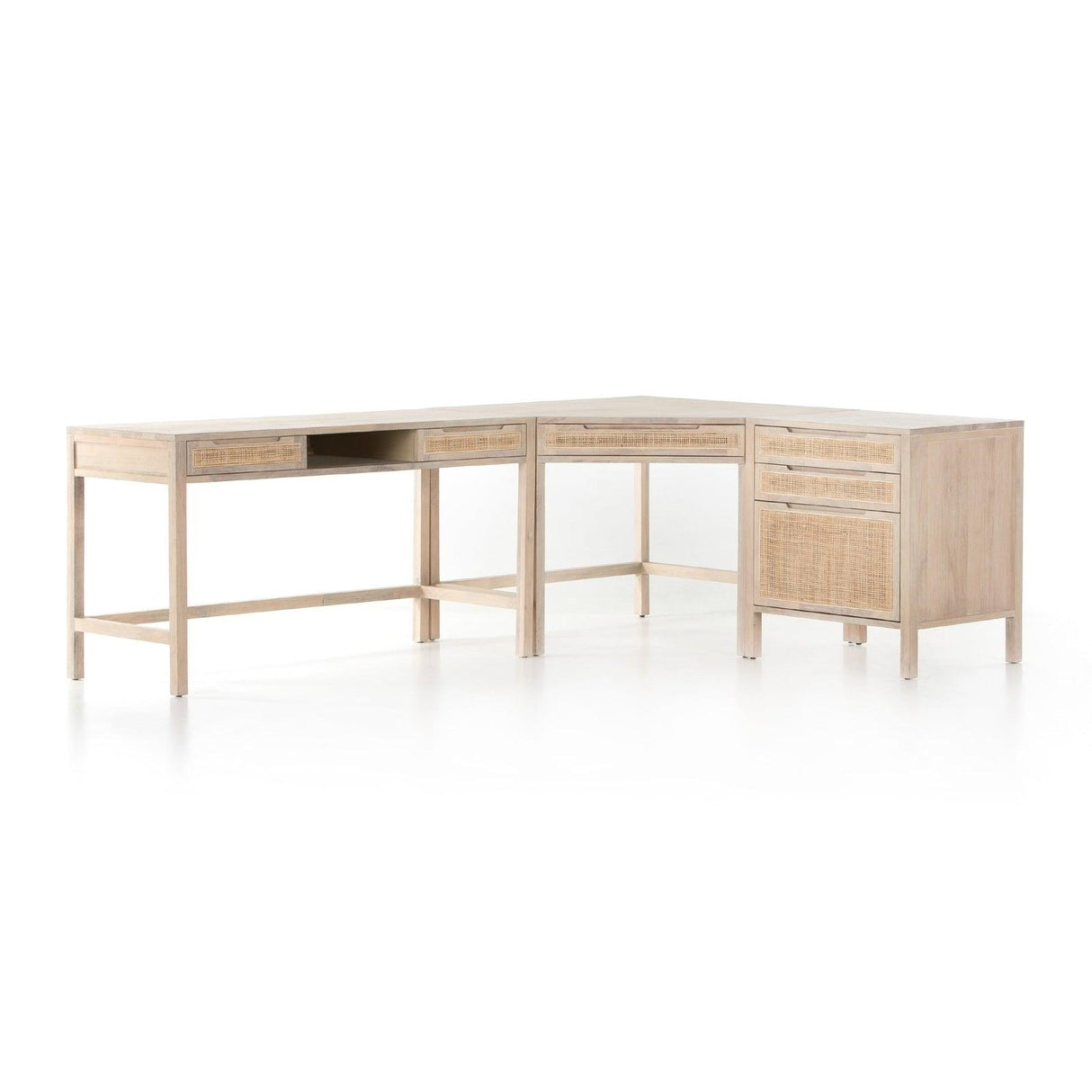 Four Hands Clarita Desk System With Filing Cabinet