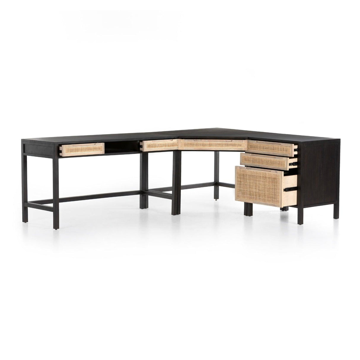 Four Hands Clarita Desk System With Filing Cabinet