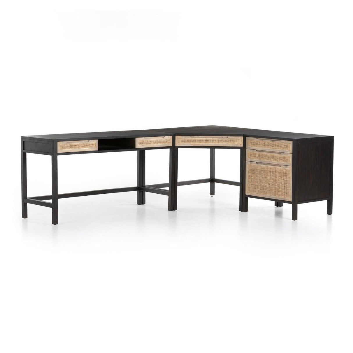 Four Hands Clarita Desk System With Filing Cabinet