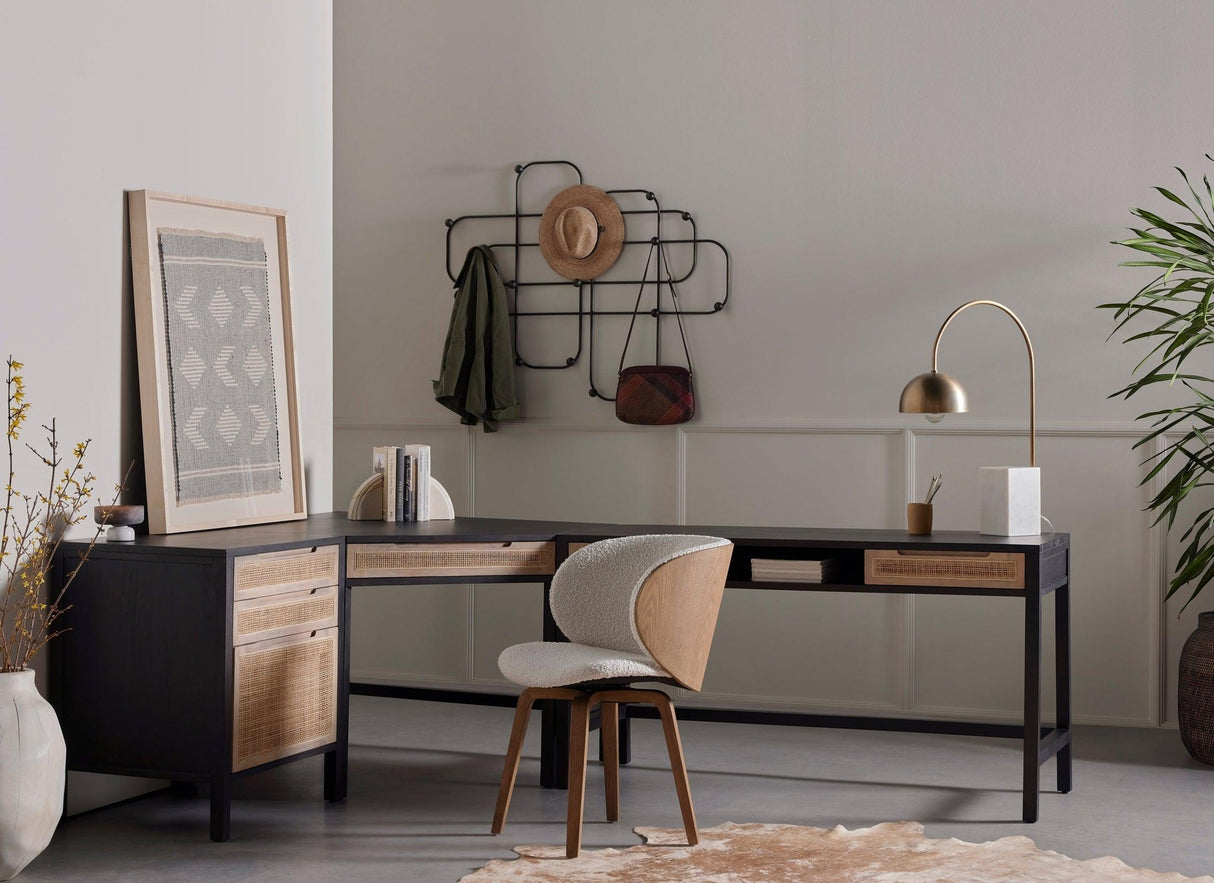 Four Hands Clarita Desk System With Filing Cabinet