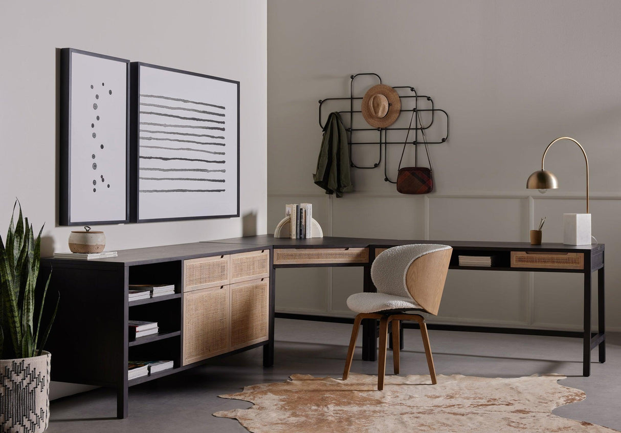 Four Hands Clarita Desk System With Filing Credenza