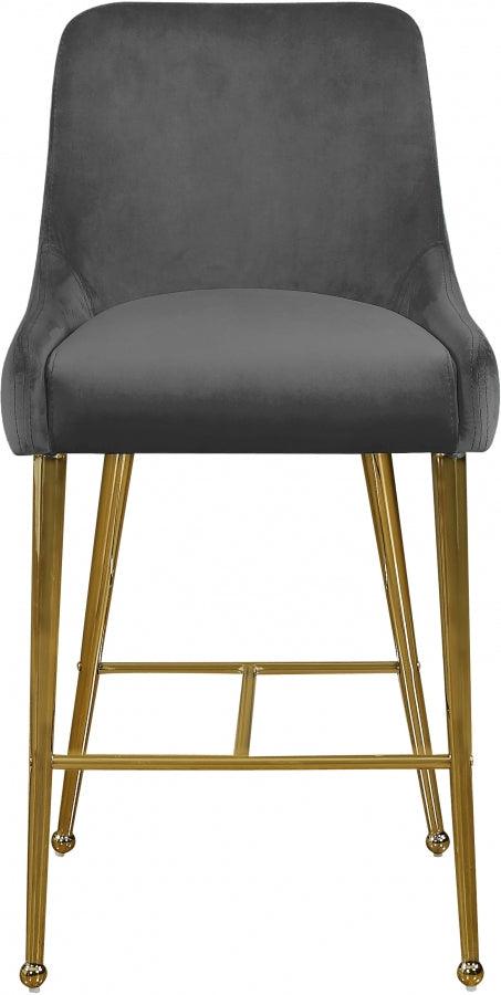 Meridian Furniture - Owen Velvet Counter Stool In Grey- 745Grey