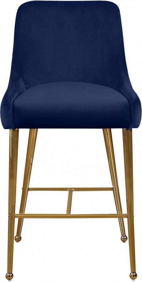 Meridian Furniture - Owen Velvet Counter Stool In Navy (Set Of 2) - 745Navy