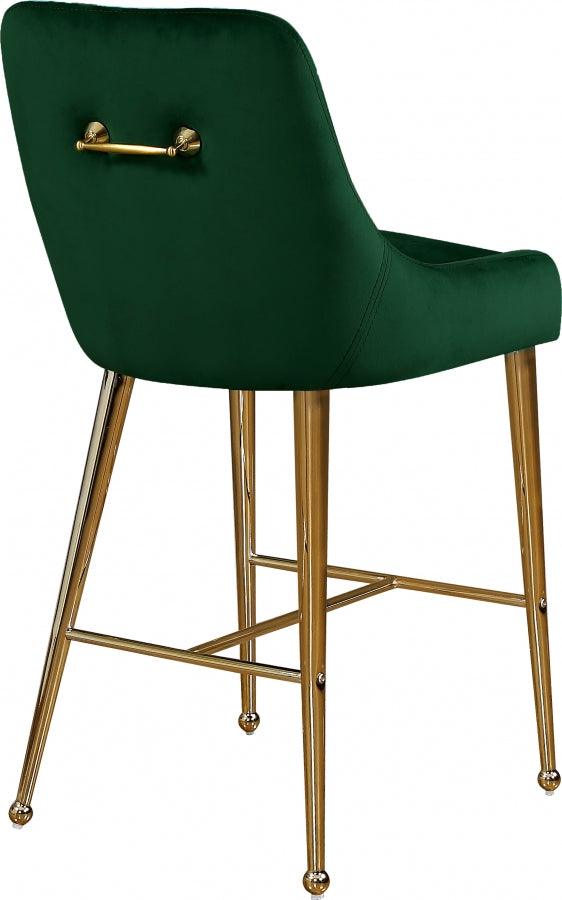 Meridian Furniture - Owen Velvet Counter Stool In Green (Set Of 2) - 745Green