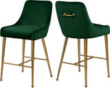 Meridian Furniture - Owen Velvet Counter Stool In Green (Set Of 2) - 745Green