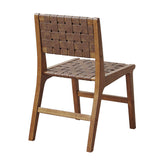 Oslo Faux Leather Woven Dining Chairs Set of 2