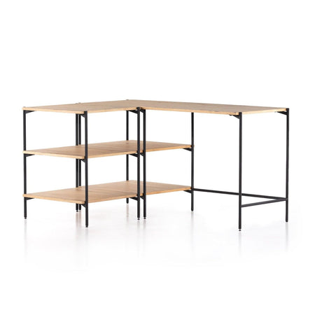 Four Hands Eaton Modular Desk With Open Shelving Unit