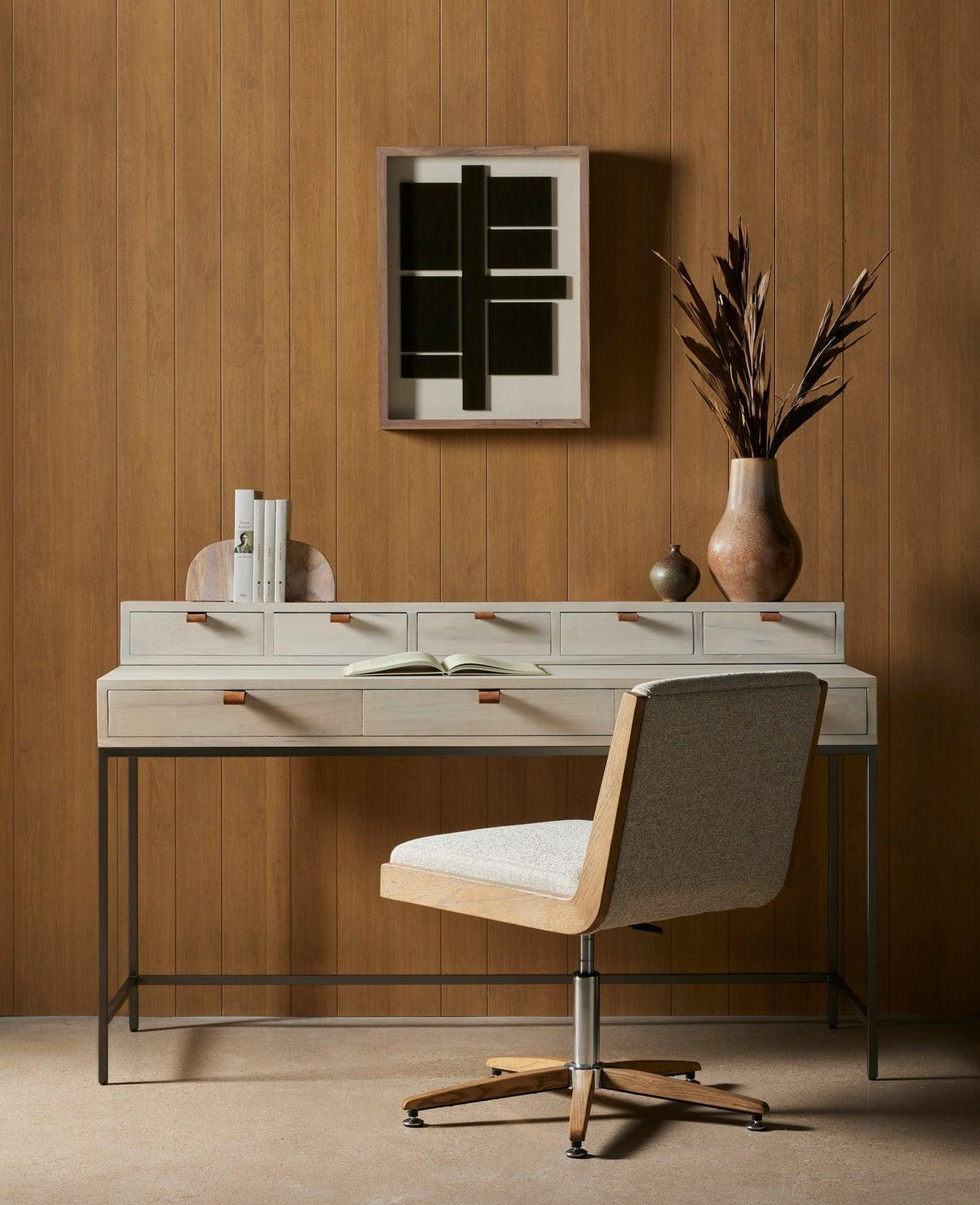 Four Hands Trey Writing Desk With 5 Drawer Organizer