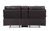 Global United Leather-Air Recliining  Console Loveseat Home Elegance USA