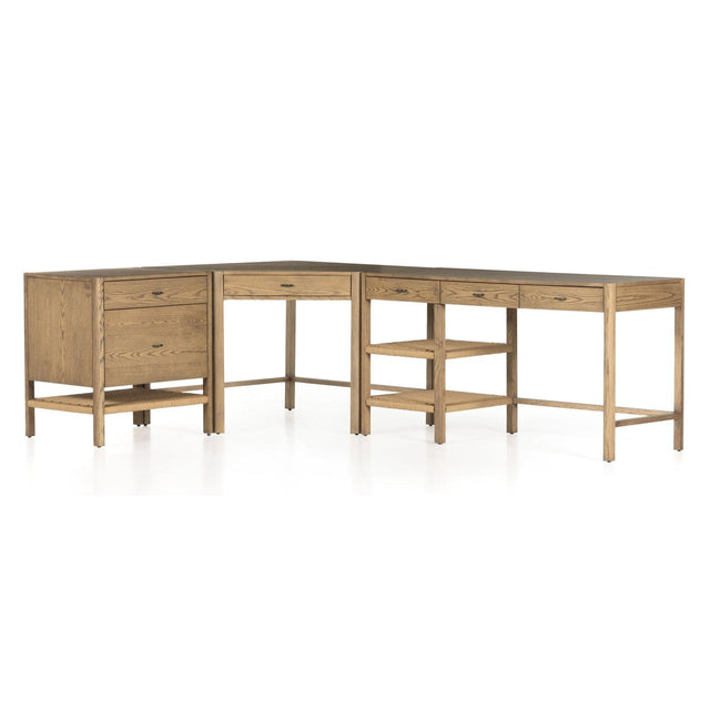Four Hands Zuma Modular Desk With Filing Cabinet