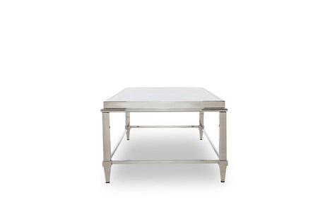 Modrest Agar Modern Glass & Stainless Steel Coffee Table Vghb235D
