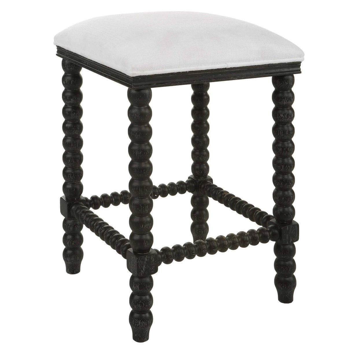 Uttermost Pryce Black Backless Counter Stool - Home Elegance USA