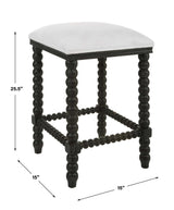 Uttermost Pryce Black Backless Counter Stool - Home Elegance USA