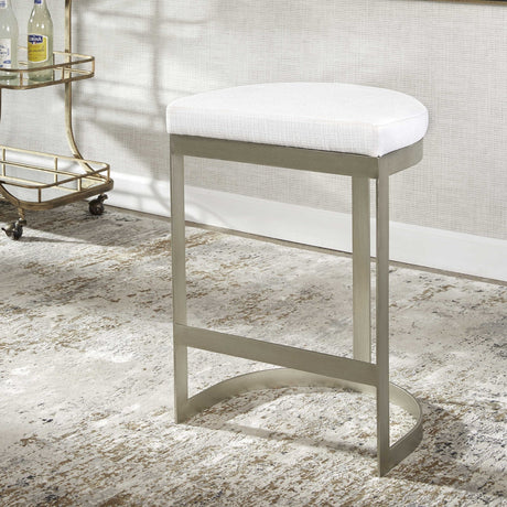 Uttermost Ivanna Backless Silver Counter Stool - Home Elegance USA