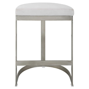 Uttermost Ivanna Backless Silver Counter Stool - Home Elegance USA
