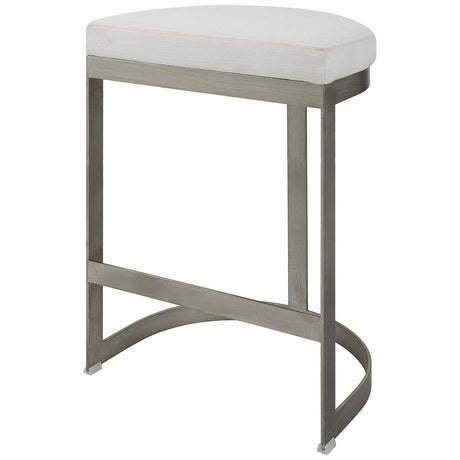 Uttermost Ivanna Backless Silver Counter Stool - Home Elegance USA