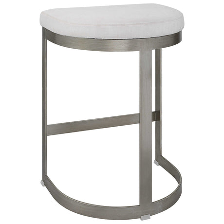 Uttermost Ivanna Backless Silver Counter Stool - Home Elegance USA