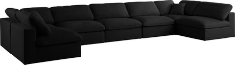 Plush - Cloud Modular Sectional 6 Piece - Black - Home Elegance USA