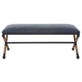 Uttermost Firth Rustic Navy Bench - Home Elegance USA