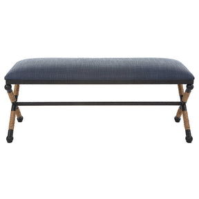 Uttermost Firth Rustic Navy Bench - Home Elegance USA